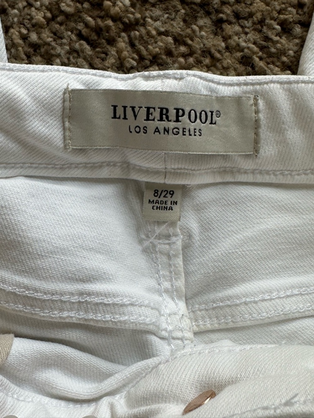 LIVERPOOL White Mid-Rise Straight Crop Jeans - Picture 3 of 7